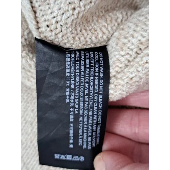 Theory Cashmere Wool Blend Bouclé Knit Sweater Beige Long Sleeve Small Women's - Picture 8 of 11